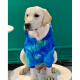 宠物狗狗衣服冬季潮牌保暖加厚扎染卫衣大型犬金毛拉布拉多萨摩衣 摇粒绒扎染(蓝绿色) 12码建议80-90斤