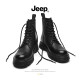 Jeep吉普男鞋冬季2023新款马丁靴英伦风高帮靴美式工装复古休闲皮靴男 黑色 44
