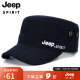 吉普（JEEP）帽子男士棒球帽秋冬加厚保暖羊毛呢鸭舌帽休闲户外舒适平顶帽 A0017深蓝