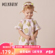 Milkbarn女童连衣裙 1-4岁儿童公主裙宝宝春秋外穿百褶荷叶边短袖上衣裙子 紫芋 90cm