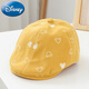 迪士尼（Disney）宝宝帽子春秋夏季儿童英伦贝雷帽男童女童鸭舌帽可爱婴儿画家帽潮 小熊花纹黄色 1-4岁帽围49-54cm 均码