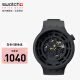 斯沃琪（Swatch）瑞士手表 全新陶瓷腕表 BIG BOLD系列礼盒款黑色 男女石英表SB03B100