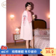 果壳（Gukoo）睡衣女夏季圆领卡通睡裙短袖插肩袖可外穿 兔子睡裙 S 