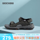 斯凯奇（Skechers）凉鞋休闲户外鞋简约舒适露趾沙滩鞋 204105 炭灰色/CHAR 39.5 