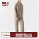 无印良品（MUJI）女式 绗缝 家居睡衣套装 家居服秋冬季款 保暖三层 BB2ORA3A 灰棕色 L/XL上装170/92A,下装170/74A