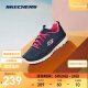 斯凯奇（Skechers）夏季新款女鞋跑步鞋旅游鞋运动妈妈舒适健步鞋子 12615-NVHP-C 蓝色/桃红色  37