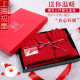 上海故事羊毛围巾手套帽子三件套套装礼盒装生日礼物送女生结婚礼物送老婆 红色