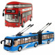 节日礼物公交车玩具双层巴士模型仿真公共汽车合金大巴车玩具车儿童小汽车 双节旅游巴士+双层巴士（两只装颜色随机）