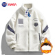 NASA GISS 官方潮牌羊羔绒外套男冬季加厚棉衣冬装棉服学生棉袄 白色 2XL 
