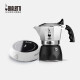 比乐蒂（Bialetti） 摩卡壶双阀手冲咖啡壶意大利进口高压特浓意式咖啡机brikka壶 双阀2杯份+2.0电陶炉（雅白色）