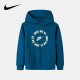耐克（Nike）童装儿童经典套头卫衣秋季男女小童舒适上衣外套 里昂蓝 130(7) 