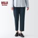 无印良品（MUJI）女式 聚酯纤维 锥形裤 裤子 长裤 休闲裤 BEH17C3A 深藏青色 M