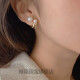 雅隐珍珠耳环2021年新款潮耳钉女小众设计感气质法式轻奢高级感耳饰 金色一对