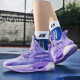 艾弗森篮球鞋男低帮潮流时尚中学生青年比赛增高耐磨透气运动鞋女PWA315 雾紫 40