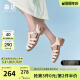 森达（SENDA）复古罗马鞋夏季新商场同款时尚猪笼鞋粗跟凉鞋SNR01BL3【预售】 米白 37