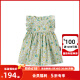 Milkbarn女童连衣裙 1-6岁儿童夏季公主裙宝宝洋气无袖荷叶边裙子 绿藤 120cm