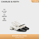 CHARLES&KEITH24夏新品法式蝴蝶结粗跟包头低跟凉鞋CK1-61720194 粉白色Chalk 36