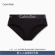 Calvin Klein内衣女士循环提花腰边舒适棉质半包臀防夹臀三角内裤QP1280O UB1-太空黑 M