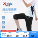 特步（XTEP）儿童童装男童舒适透气跑步梭织运动七分裤 正黑色 170cm