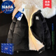 NASA LEAP官方双面穿羊羔绒棉服男冬季加厚外套情侣棉袄羽棉衣绒服男士衣服 黑色 XL（建议150-170斤）