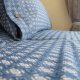 金格羽纯棉棉提花老粗布凉席床单四季单加厚加密三件套透气家纺老式 深蓝色 深蓝(菱形钻款 1.8m(6英尺)床