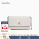 Calvin Klein女包24春季新款小众优雅金属字母翻盖链条单肩斜挎小方包DP1673 111-牛乳白 OS