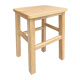 益美得 DMQ0253 四方木凳中式复古方凳子 长方常规版33.5*25*45高原木色