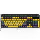 魔炼者MK13机械键盘 办公游戏键盘 104键混光幻彩 机械键盘 黄灰PBT键帽 铝合金面板 红轴黑色