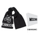莫斯奇诺（MOSCHINO）围巾男女通用泰迪熊刺绣图案流苏羊毛围巾 50124 M5293 016 黑色大熊