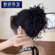 默研（MOYAN）双牡丹大花苞流苏珠珠抓夹女超仙后脑勺盘发鲨鱼夹蓬松高颅顶头饰 黑色牡丹珠珠 B01-204