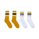 dickies【商场同款】男女袜子 条纹撞色提花袜子中筒袜 两双装 9609 黄色/白色 39-42