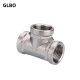 GLBO 不锈钢接头水暖水管配件内丝直接内外丝对丝三通弯头配件 4分三内丝三通(10个装）