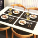 绚梦 桌垫6片装 餐桌垫厨房台面欧式西餐PVC防水加厚咖啡杯垫隔热垫 双框金黑色