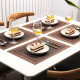 绚梦 桌垫6片装 餐桌垫厨房台面欧式西餐PVC防水加厚咖啡杯垫隔热垫 双框深咖色