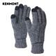 卡蒙（Kenmont）触屏手套冬季男加厚保暖骑行摩托车手套针织纯色短款手套2823 深灰色（手套） 均码