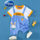 迪士尼（Disney）品牌童装婴儿衣服夏季薄款短袖连体衣满月宝宝爬服可爱宝宝夏装潮 蓝色 90cm