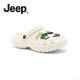 Jeep吉普洞洞鞋男夏季新款潮流防滑透气凉鞋时尚外穿居家沙滩包头拖鞋 白色 夏日沙滩 38-39 标准运动鞋码