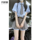 玛娇媚（Majiaomei）学院风连衣裙套装女装2024年新款夏装小个子穿搭衬衣jk制服裙子女 套装 M