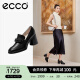 爱步（ECCO）【明星同款】单鞋女 春夏高跟包头皮鞋女 雕塑222643 黑色22264301001 37