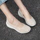 斯凯奇（Skechers）夏季女鞋2024新款蕾丝软底网面健步鞋一脚穿蹬休闲鞋老人鞋妈妈鞋 自然色-NAT 37
