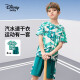 迪士尼（DISNEY）童装儿童男童速干短袖套装高弹干爽中裤两件套24夏DB421AA15绿120