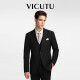 威可多（VICUTU）男士西服羊毛商务正装外套VRS88112503 黑色 175/96B 