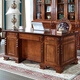 匠莱艺美式书桌实木老板电脑桌办公桌椅组合欧式奢华书法写字台书房家具 1.8米长全实木书桌/樱桃色