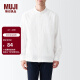无印良品 MUJI 男式 棉水洗牛津 立领衬衫  ACA40C2S 白色 L