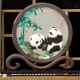 蜀中瑰宝蜀绣双面刺绣熊猫摆件中国特色礼物送老外四川成都熊猫基地纪念 节节高熊猫