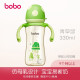 乐儿宝(bobo) 奶瓶宽口径PPSU材质奶瓶婴儿蘑菇奶瓶带吸管手柄 330ml绿色/9个月以上
