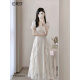 亿梵莎（YIFANSHA）新款连衣裙夏季女生裙子夏天2023法式高级感气质显瘦仙女中长裙 米白色 均码