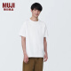 无印良品（MUJI）男式 水洗粗棉线圆领短袖T恤男士打底衫纯棉全棉 白色 AB1MFA4S L (175/100A)