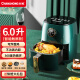 长虹（ChangHong）空气炸锅家用新款智能空气电炸锅烤箱全自动一体机 6升电子款+蛋糕篮+披萨盘