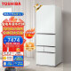 东芝（TOSHIBA）达人推荐409升小白桃风冷无霜制冰多门日式五门家用嵌入式超薄电冰箱玻璃面板GR-RM429WE-PG2B3